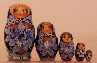 Russian Doll Lady in Blue Flowers