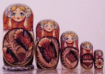 Russian Doll Butterfly Wood Carving