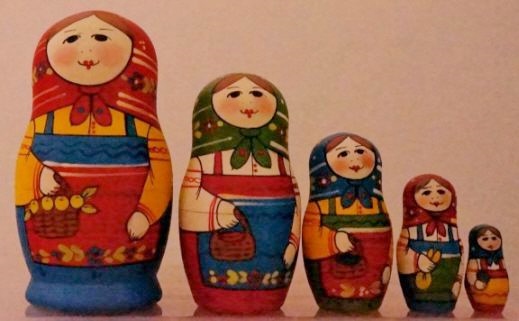 Russian Doll Family at Fruit Market