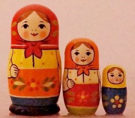 Russian Doll Colorful Family of Three