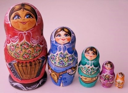 Russian Doll Lady Musician Pink